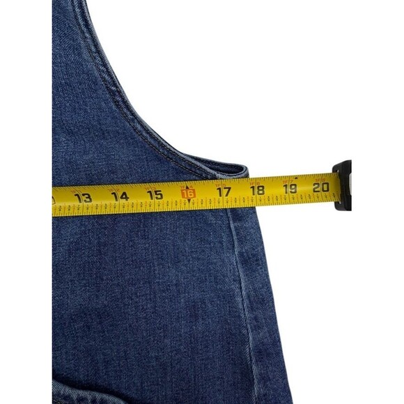 I&M Black Label Full Zip Front Jean Overall Dress Denim Street Edgy Biker S M - Picture 9 of 14